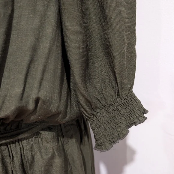 Anthropologie Olive Green Linen Blend Dress Size 2X - Picture 4 of 12